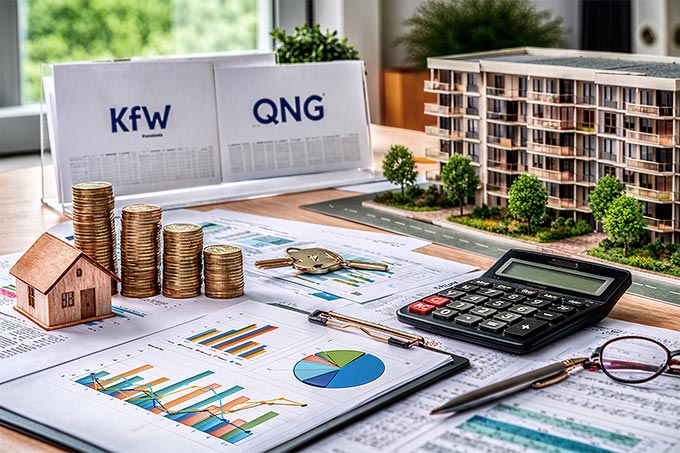Mehr finanzieller Spielraum: Staatliche Fördermittel (QNG, KfW, Landesprogramme) in Kombination mit fest kalkulierten Baukosten ermöglichen sichere und planbare Entscheidungen.