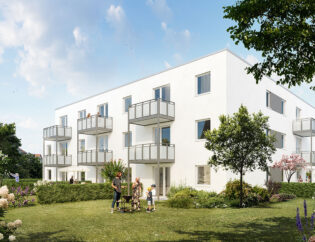 Mehrfamilienhaus in Lindhorst. Gartenansicht.