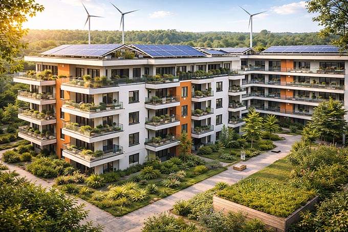 Zukunftsfähig und nachhaltig gebaut: QNG-zertifiziert, CO₂-optimiert und energieeffizient – mit Substanz, die bleibt.
